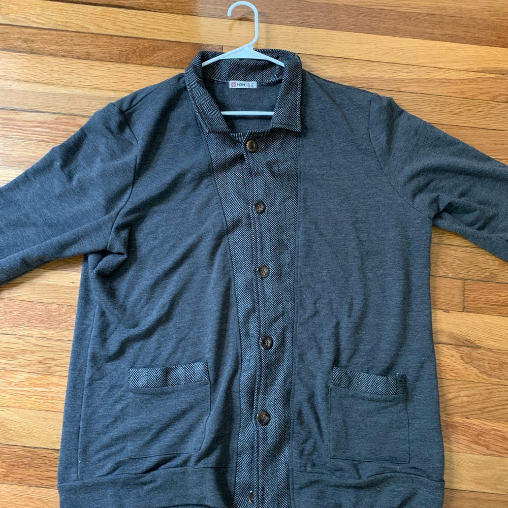 Mens Long-sleeve Cardigan 2x H2H